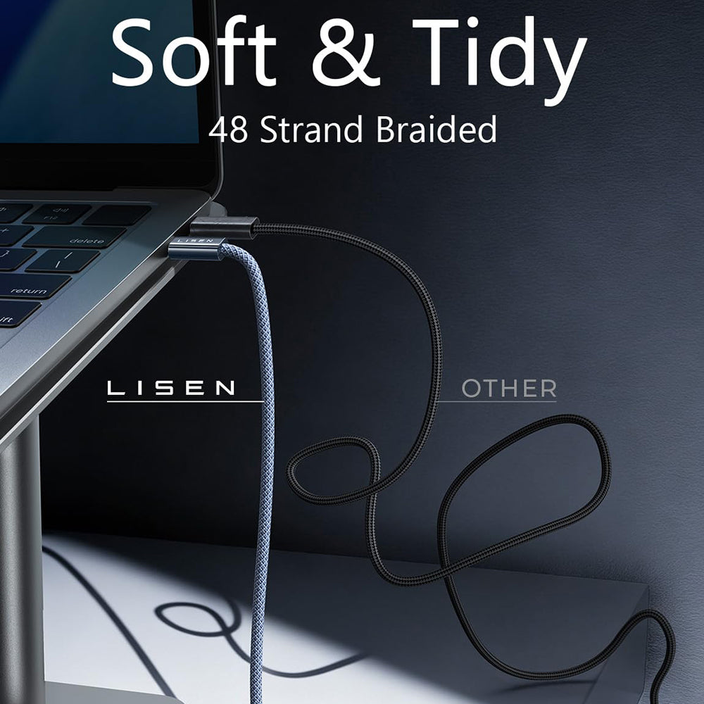 Cavo Dati e Ricarica USB-C - USB-C Lisen, 240W, 2m, Set 2 pezzi, Blu Navy YL0123070023