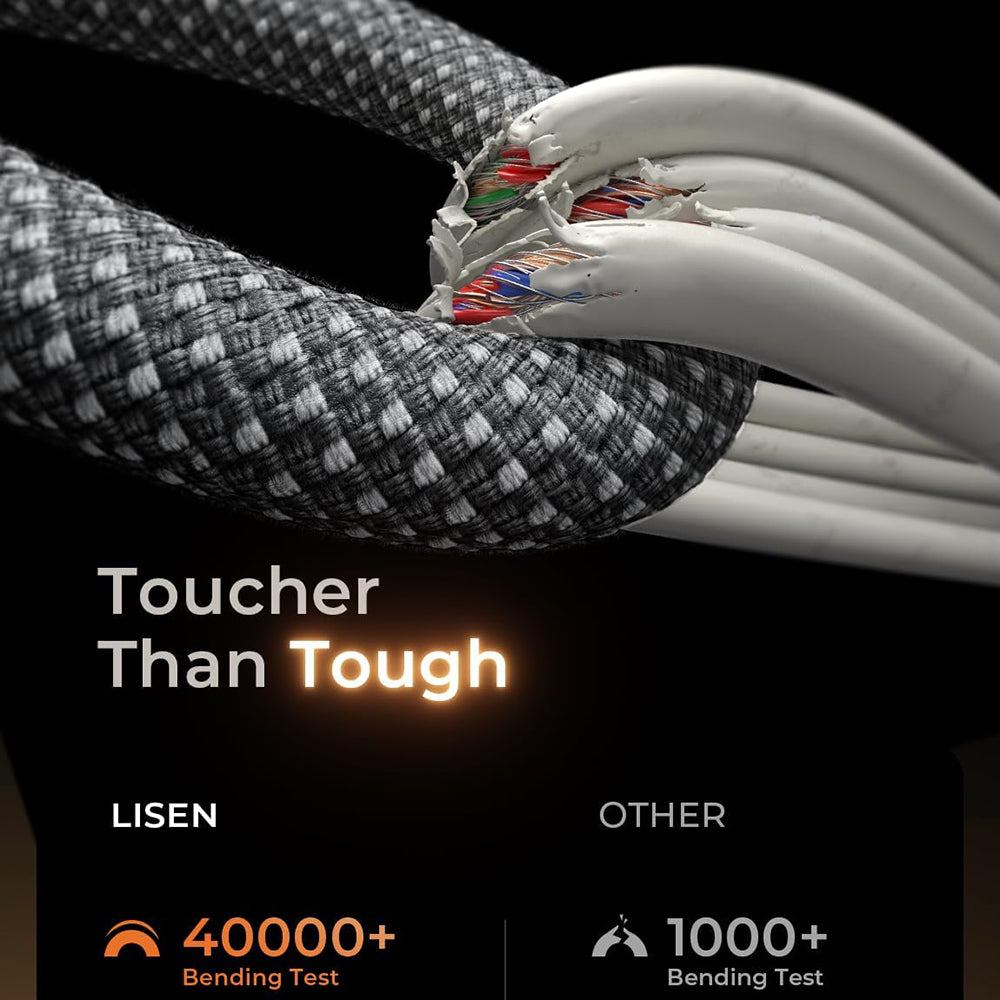 Cavo Dati e Ricarica USB-C - USB-C Lisen, 60W, Set 5 pezzi (2 x 1m, 2 x 2m, 1 x 3m), Nero YL0123070010