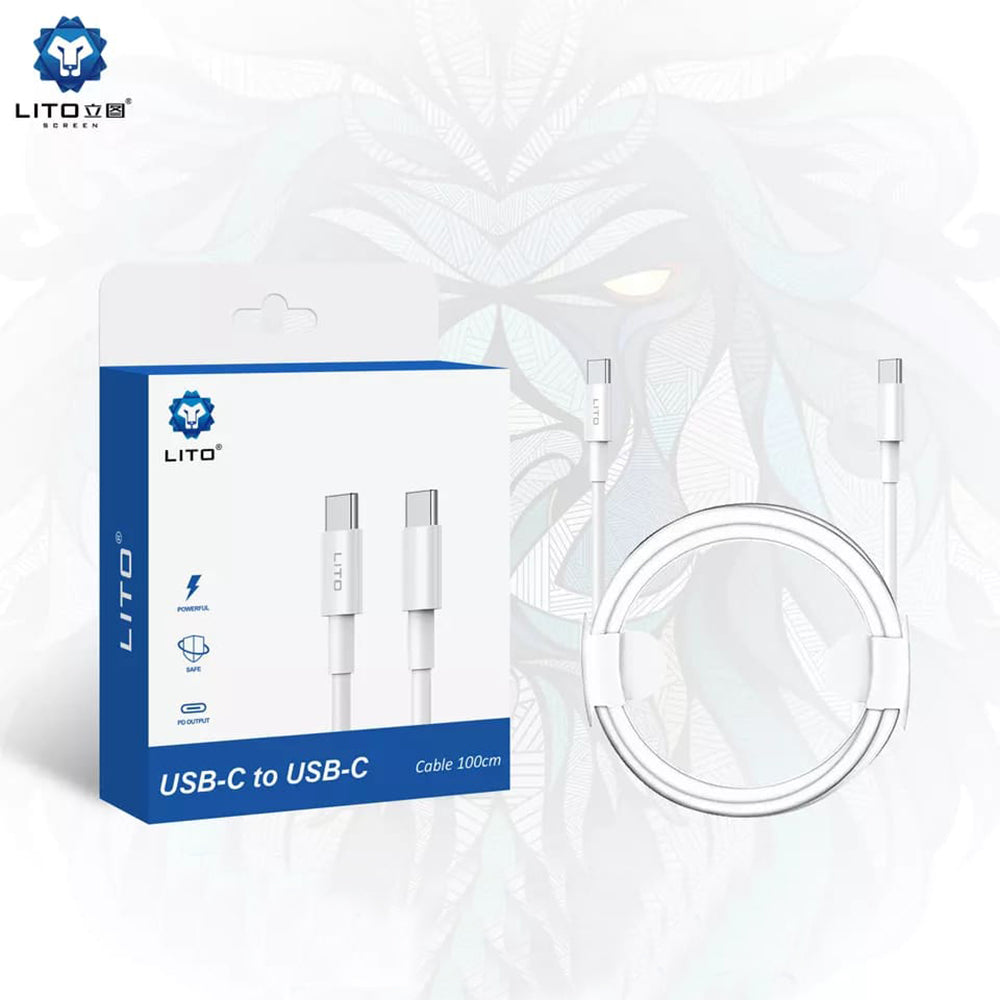 Cavo Dati e Ricarica USB-C - USB-C Lito, 18W, 2m, Bianco