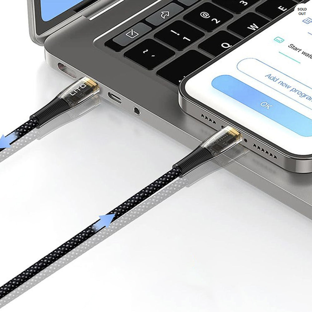 Cavo Dati e Ricarica USB-C - USB-C Lito LD01, 60W, 1.2m, Nero