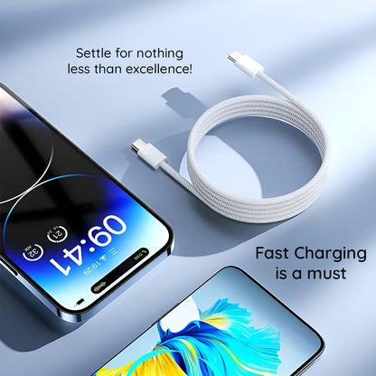 Cavo Dati e Ricarica USB-C - USB-C Lito LD04CC, 60W, 1m, Bianco
