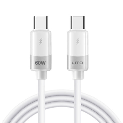 Cavo Dati e Ricarica USB-C - USB-C Lito LD07, 60W, 1m, Bianco