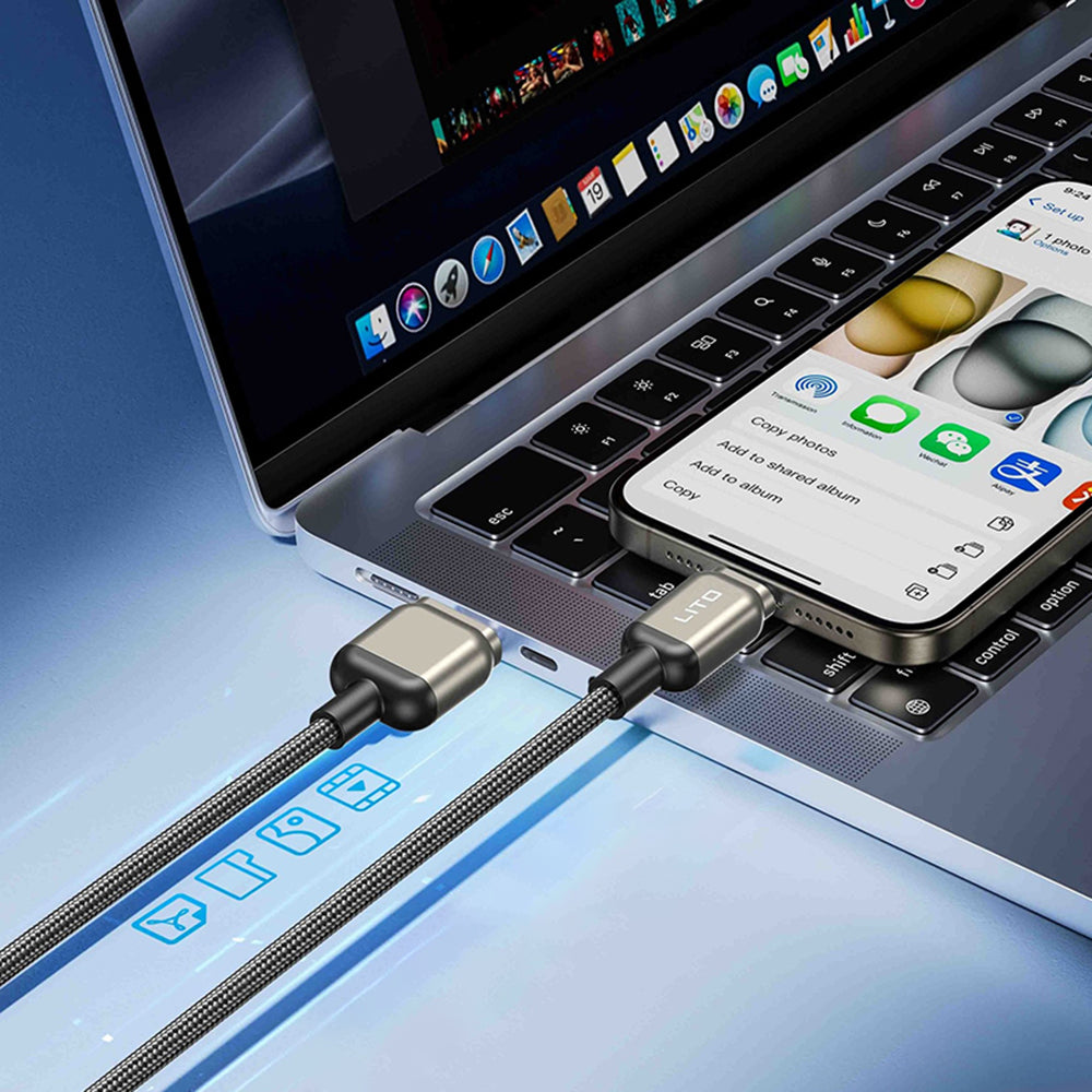 Cavo Dati e Ricarica USB-C - USB-C Lito LD17, 100W, 1m, Nero