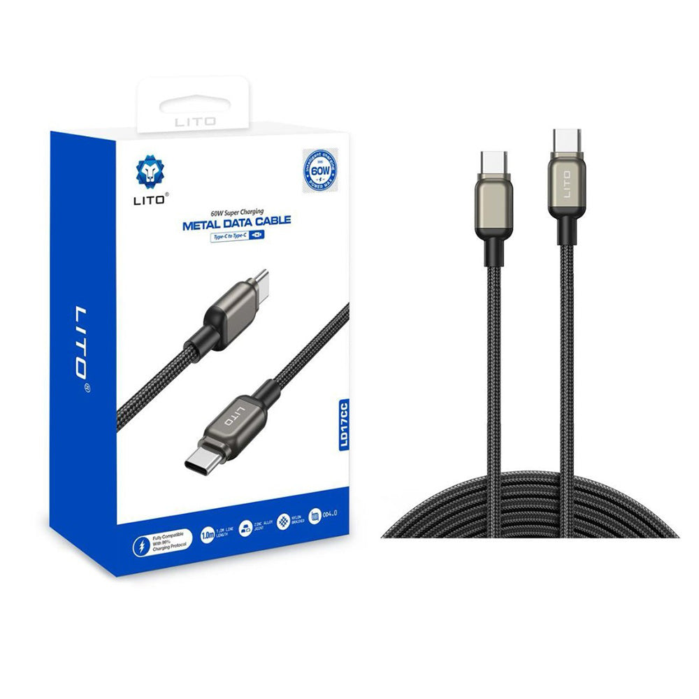 Cavo Dati e Ricarica USB-C - USB-C Lito LD17, 100W, 1m, Nero