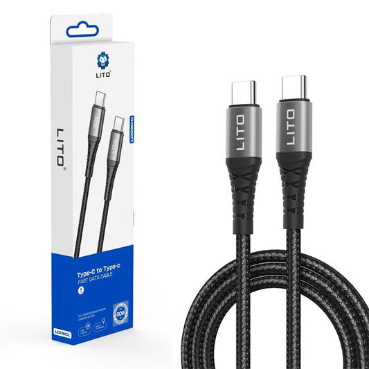 Cavo Dati e Ricarica USB-C - USB-C Lito LD22CC, 60W, 2m, Nero