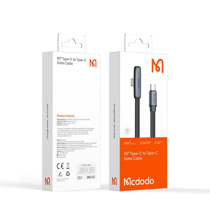 Cavo Dati e Ricarica USB-C - USB-C McDodo CA-3360 Angled, 65W, 1.2m, Nero