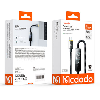 Cavo Dati e Ricarica USB-C - USB-C McDodo CA-8750 Display, 240W, 1,2m, Nero