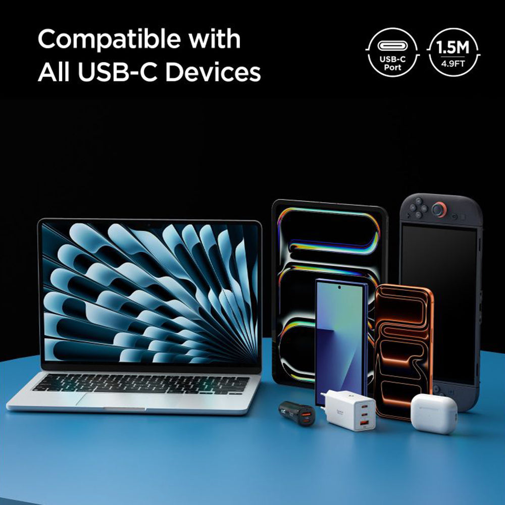 USB-C Data and Charging Cable - USB-C Spigen EB10015CC, 100W, 1.5m, White ACA10420