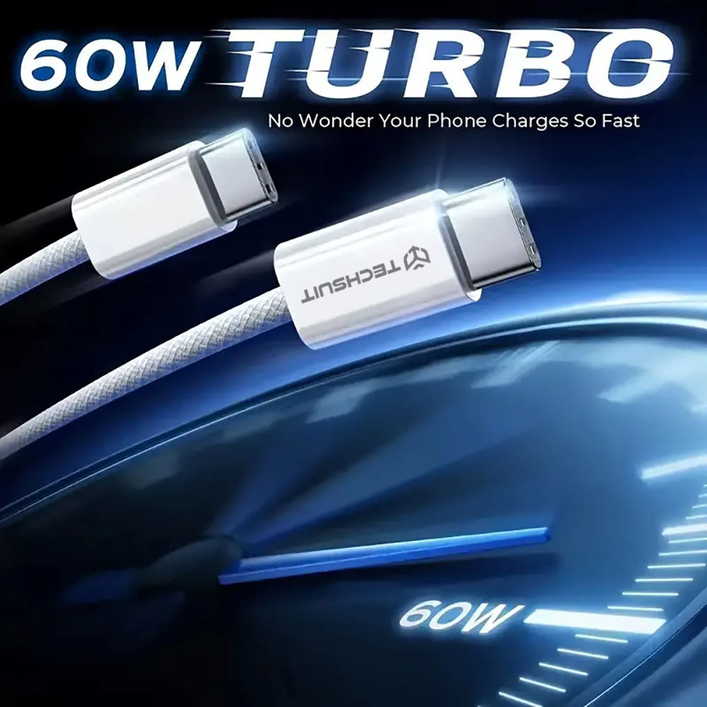 Cavo Dati e Ricarica USB-C - USB-C Techsuit PCB114D, 60W, 1m, Giallo