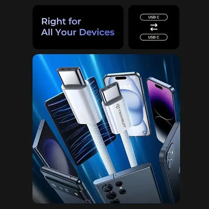 Cavo Dati e Ricarica USB-C - USB-C Techsuit PCB114D, 60W, 1m, Nero