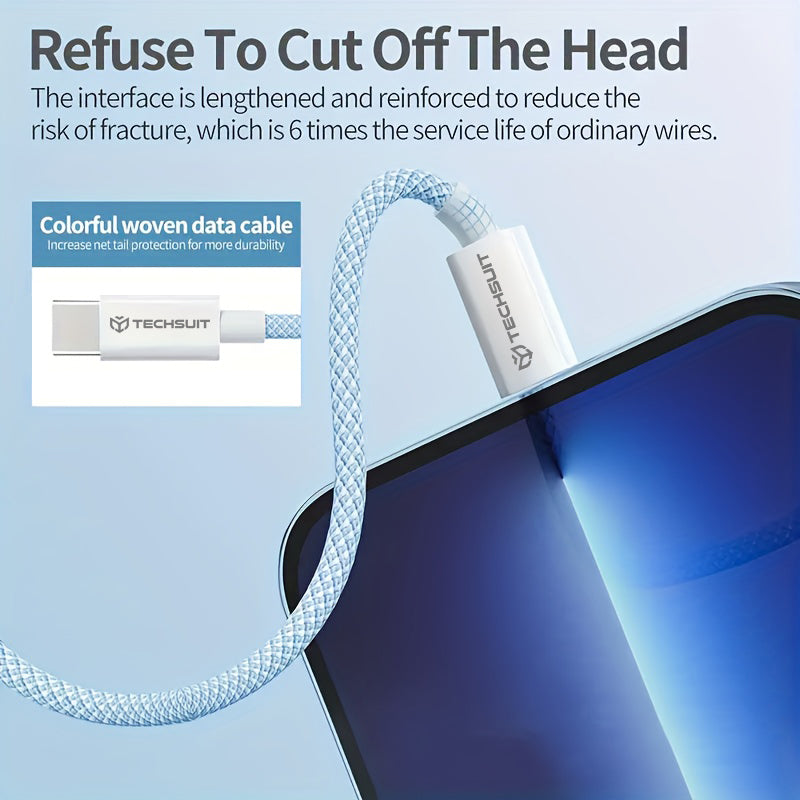 Cavo Dati e Ricarica USB-C - USB-C Techsuit PCB114D, 60W, 1m, Rosa