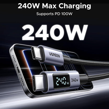 Cavo Dati e Ricarica USB-C - USB-C UGREEN 65866 Display, 240W, 1m, Grigio