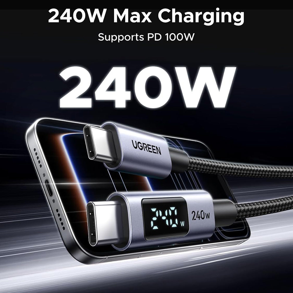 Cavo Dati e Ricarica USB-C - USB-C UGREEN 65867 Display, 240W, 2m, Grigio