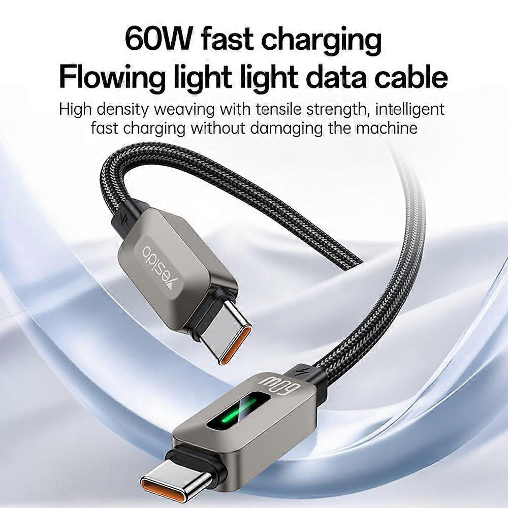 Cavo Dati e Ricarica USB-C - USB-C Yesido CA198, 60W, 1,2m, Nero