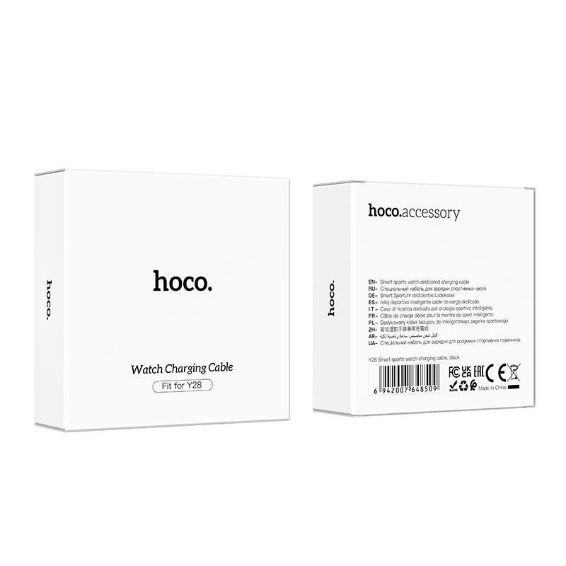 Charging Cable for HOCO Y28 Smartwatch, USB-A, Black