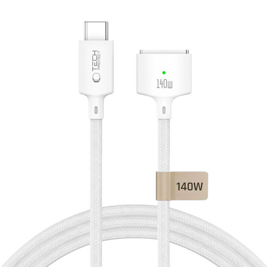 Cavo di Ricarica Tech-Protect MMC01 Ultraboost, USB-C - MagSafe 3, 140W, 3m, Bianco
