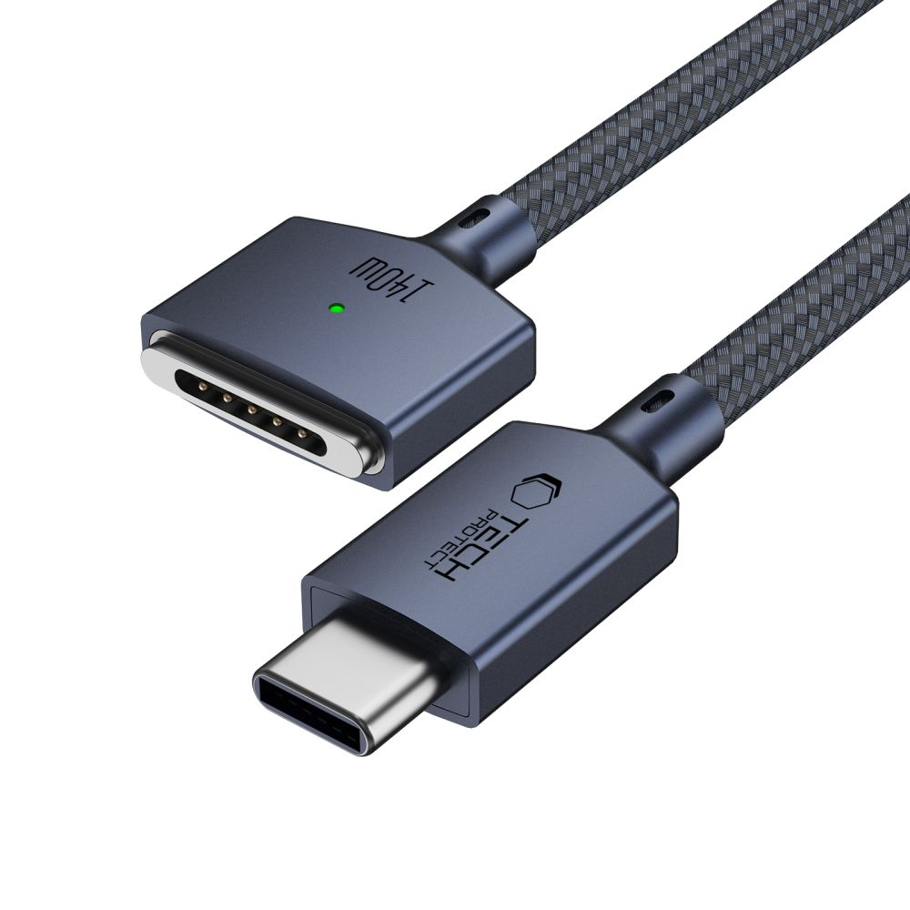 Cavo di Ricarica Tech-Protect MMC01 Ultraboost, USB-C - MagSafe 3, 140W, 2m, Blu Navy