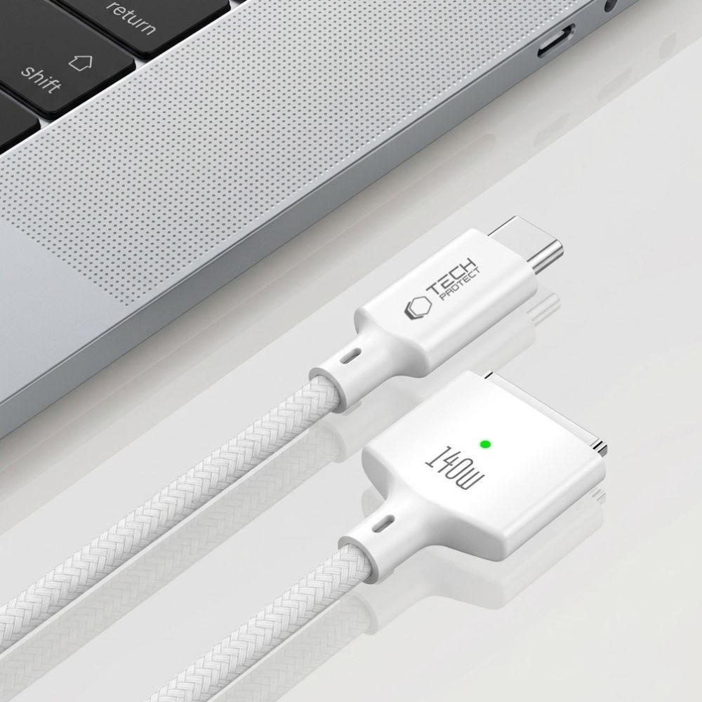 Cavo di Ricarica Tech-Protect MMC01 Ultraboost, USB-C - MagSafe 3, 140W, 2m, Bianco