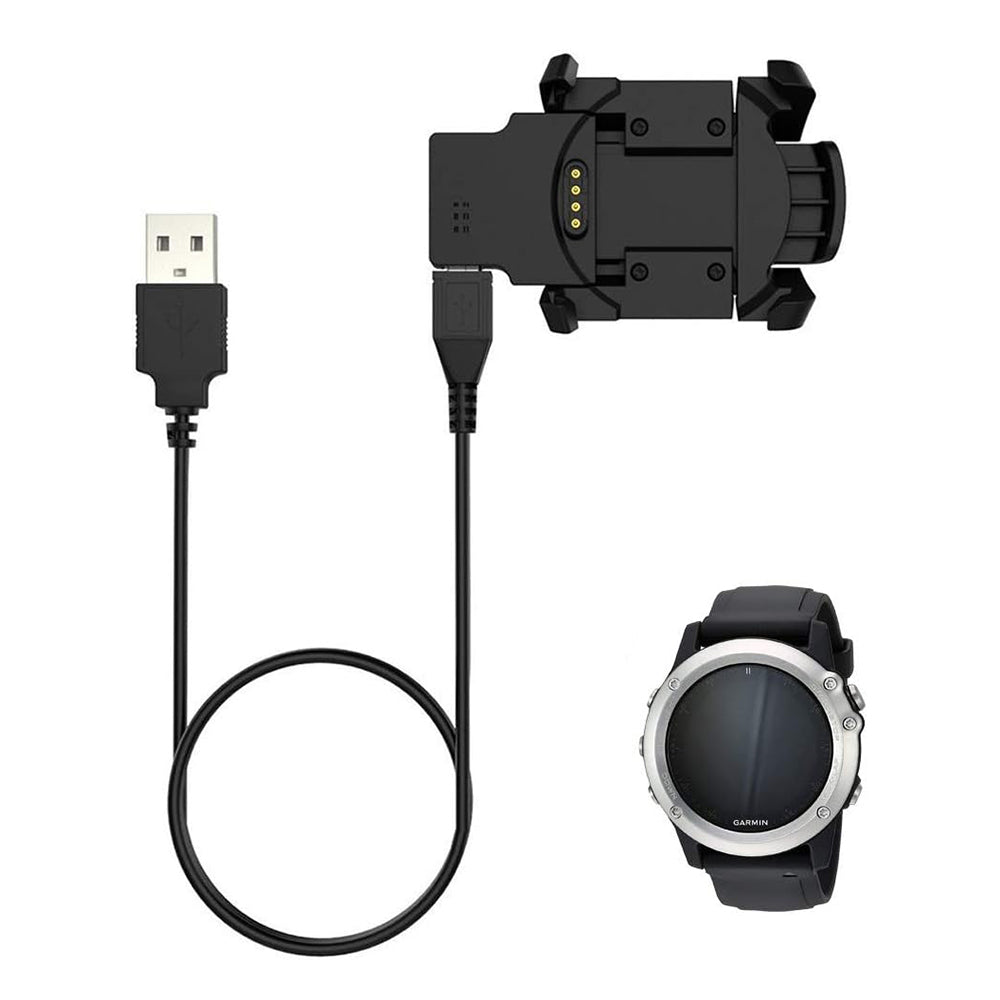Cavo di Ricarica Techsuit TGC5 per Garmin Fenix 3 Sapphire / 3 HR / 3, USB-A, Nero