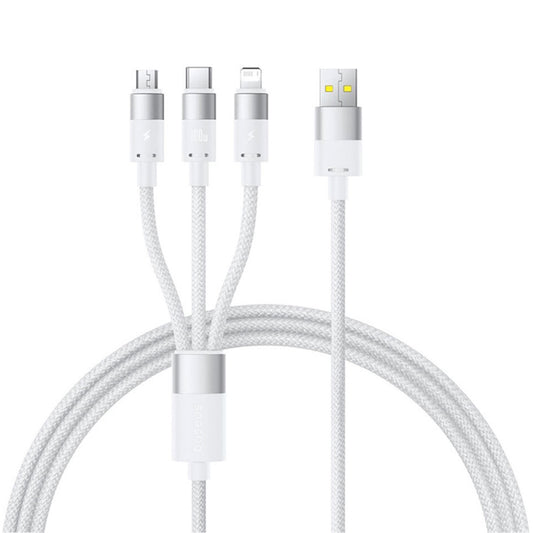 Cavo di Ricarica USB-A - Lightning / microUSB / USB-C Baseus StarSpeed, 100W, 1.5m, Bianco P10319900211-00