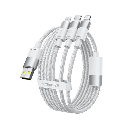 Cavo di Ricarica USB-A - Lightning / microUSB / USB-C Baseus StarSpeed, 100W, 1.5m, Bianco P10319900211-00