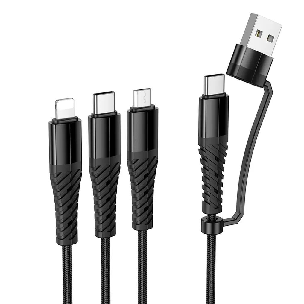 Cavo di Ricarica USB-A / USB-C - Lightning / microUSB / USB-C HOCO X123 3in1, 18W, 1m, Nero