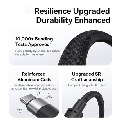USB-A to Lightning / microUSB / USB-C Baseus StarSpeed Charging Cable, 100W, 1.5m, White P10319900211-00