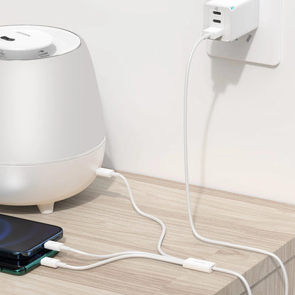 USB-A Charging Cable - Lightning / microUSB / USB-C Baseus Superior 3in1 Series, 20W, 1m, White P10320105221-00