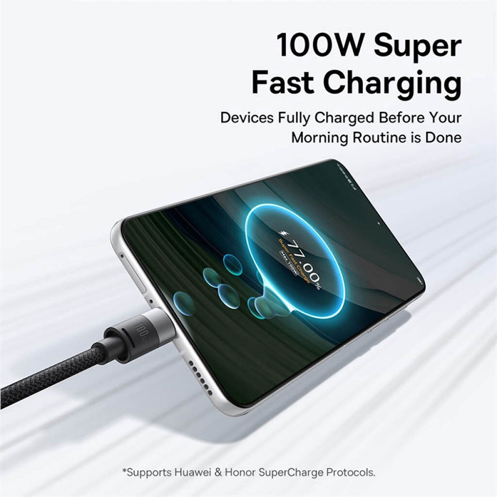 USB-A to Lightning / microUSB / USB-C Baseus StarSpeed Charging Cable, 100W, 1.5m, White P10319900211-00