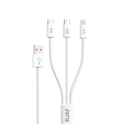 Cavo di Ricarica USB-A - Lightning / 2 x USB-C Blueo, 75W, 1.2m, Bianco