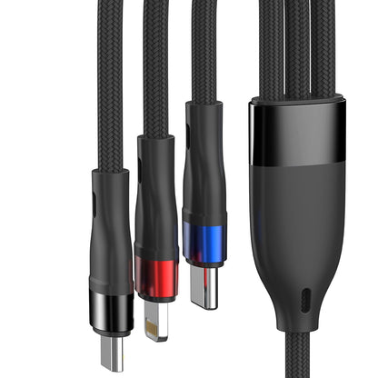 Cavo di Ricarica USB-A - Lightning / microUSB / USB-C 3MK Hyper N, 18W, 1.2m, Nero