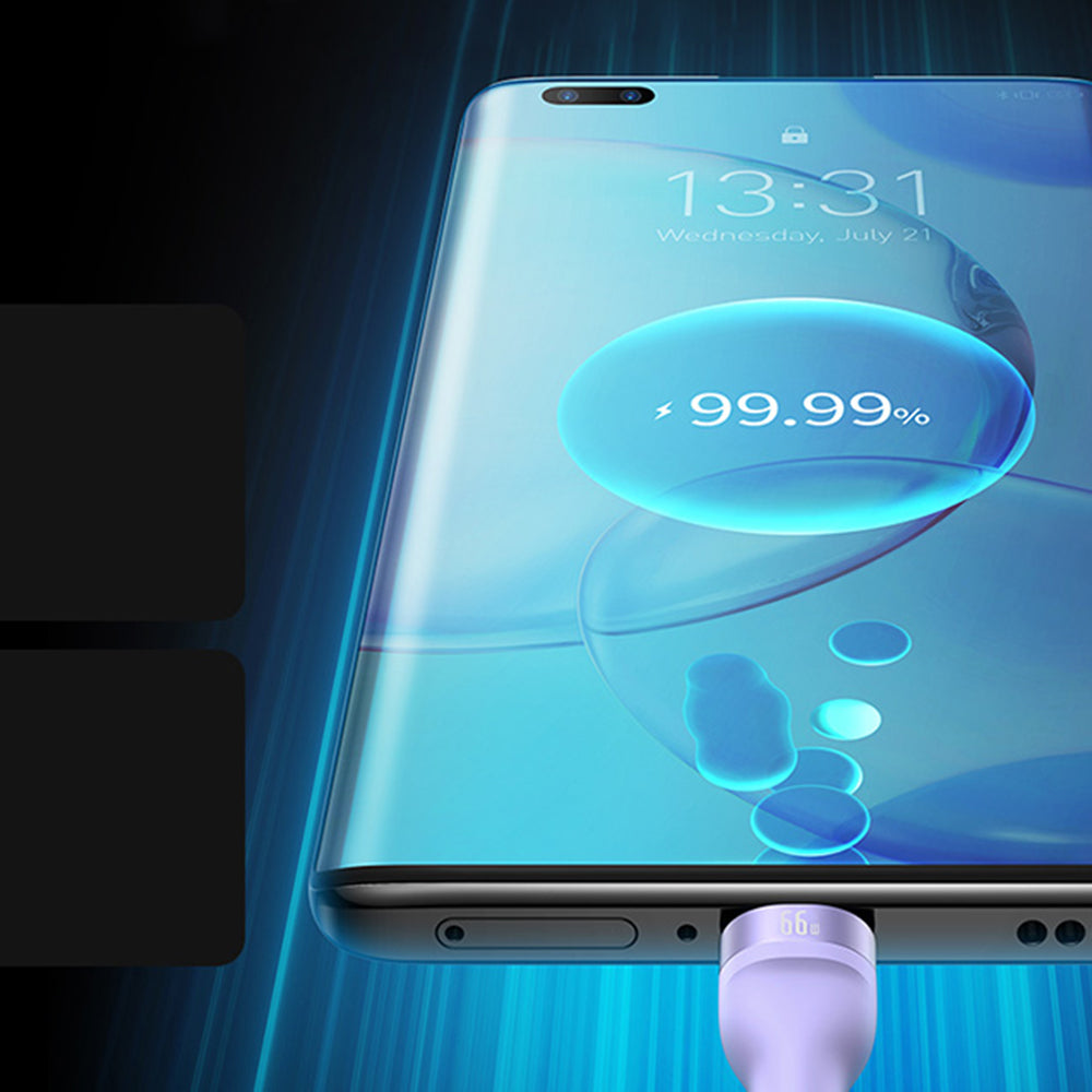 Cavo di Ricarica USB-A - Lightning / microUSB / USB-C Baseus Flash Series II 3in1, 66W, 1.2m, Viola CASS040005