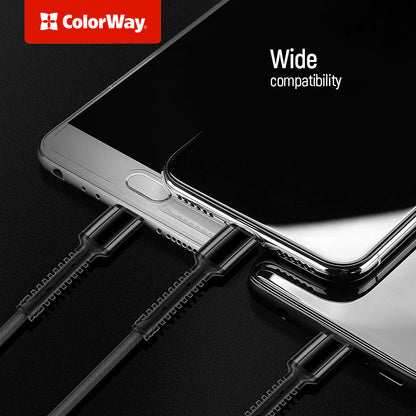 Cavo di ricarica USB-A - Lightning / microUSB / USB-C ColorWay CW-CBU3003, 20W, 1.2m, Grigio