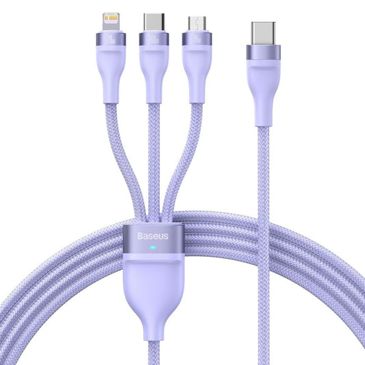 USB-C Charging Cable - Lightning / microUSB / USB-C Baseus Flash Series II 3in1, 100W, 1.5m, Purple CASS030205
