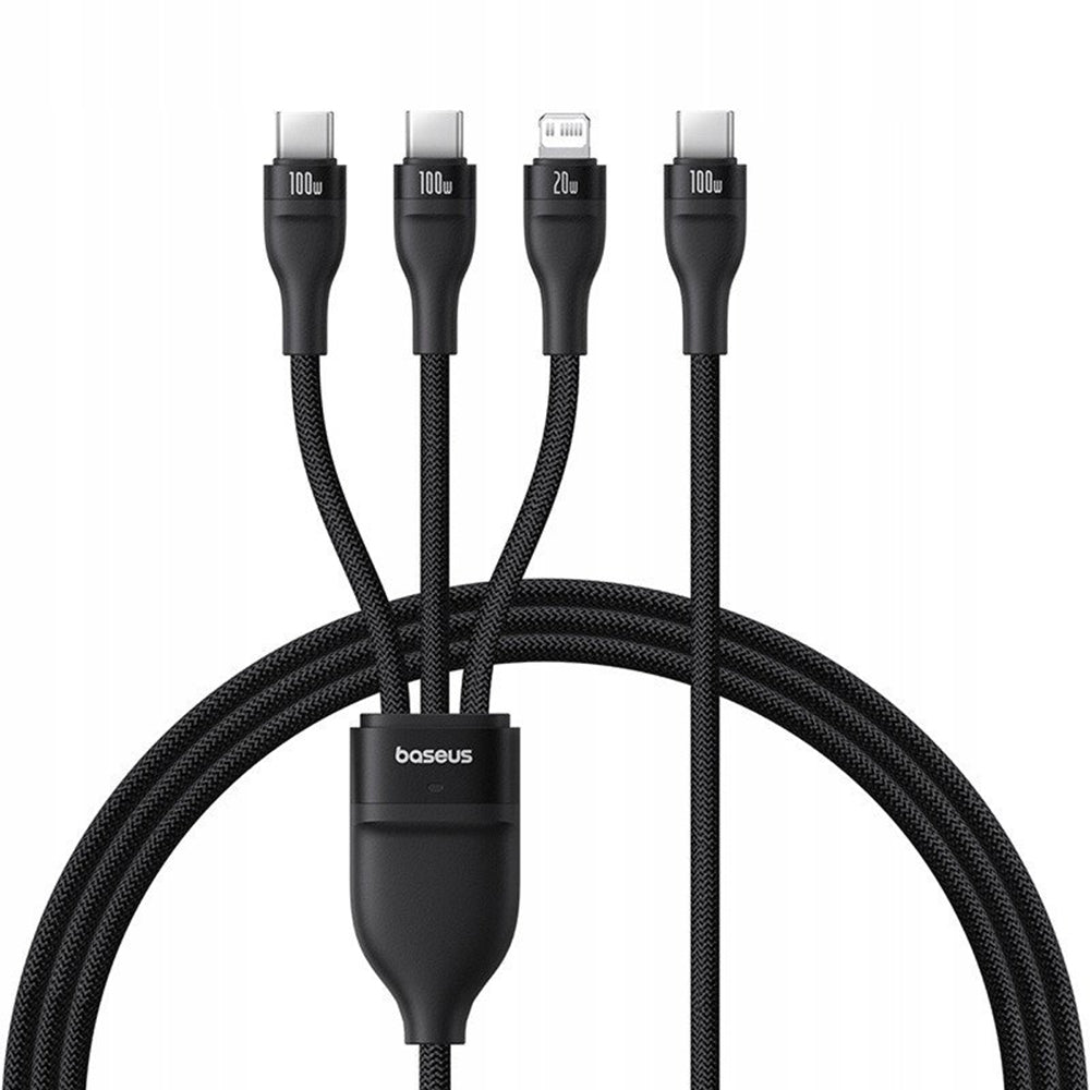 USB-C - Lightning Charging Cable / 2 x USB-C Baseus Flash Series III 3in1, 100W, 1.5m, Black P10377502111-00