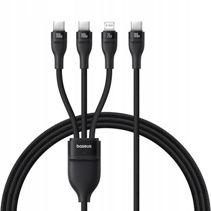 USB-C - Lightning Charging Cable / 2 x USB-C Baseus Flash Series III 3in1, 100W, 1.5m, Black P10377502111-00