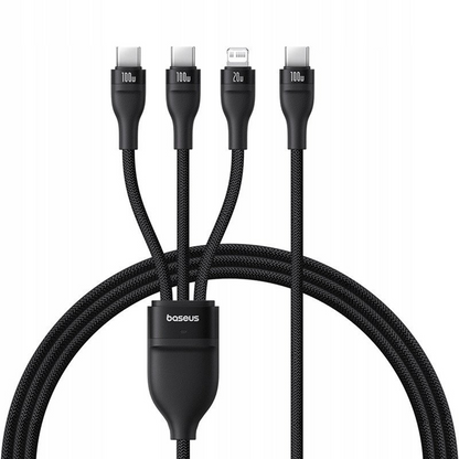 Cavo di ricarica USB-C - Lightning / 2 x USB-C Baseus Flash Series III 3in1, 100W, 1,5m, Nero, Ricondizionato P10377502111-00