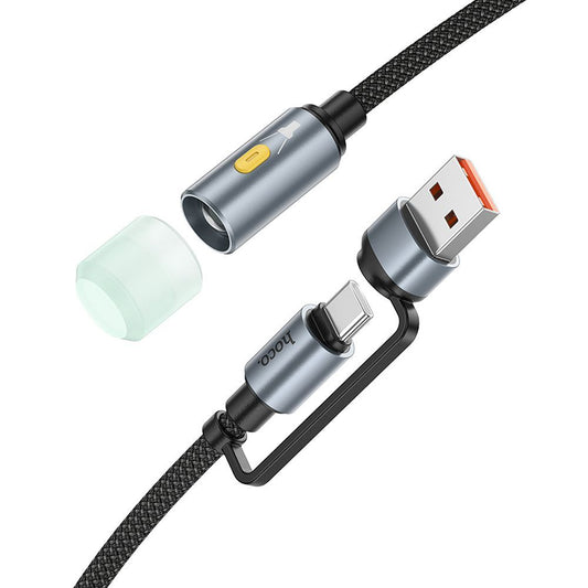 Cavo Led HOCO UA38C, USB-C / USB-A, 0.3m, Nero
