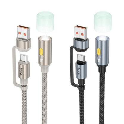 Cavo Led HOCO UA38C, USB-C / USB-A, 0.3m, Dorato