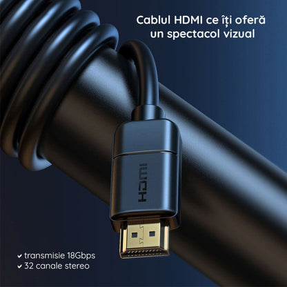 Cavo Video Baseus High Definition, HDMI - HDMI, 4K, 5m, Nero CAKGQ-D01