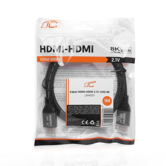 Cavo Video LTC Gold, HDMI - HDMI, 8K, 1m, Nero