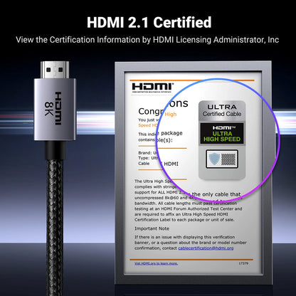 Cavo Video UGREEN HD171, HDMI - HDMI, 8K, 2m, Nero