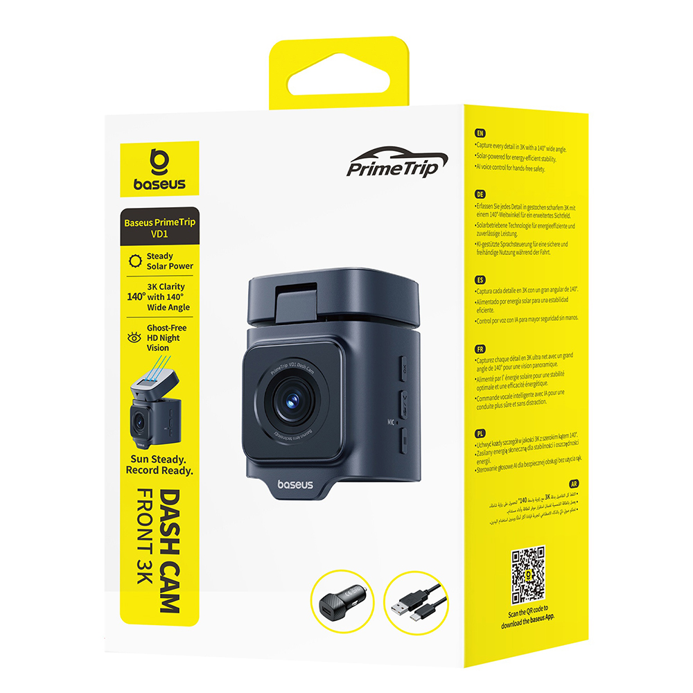 Camera Auto Baseus PrimeTrip VD1, 3K, Wi-Fi, GPS, Display 1.54 pollici, Ricondizionata C10669000123-00