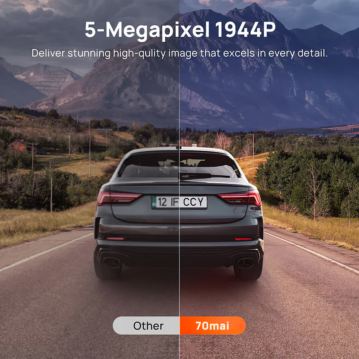 Telecamera Auto Anteriore e Posteriore 70mai Dash Cam A510, 3K, GPS, Wi-Fi, Display 2 pollici
