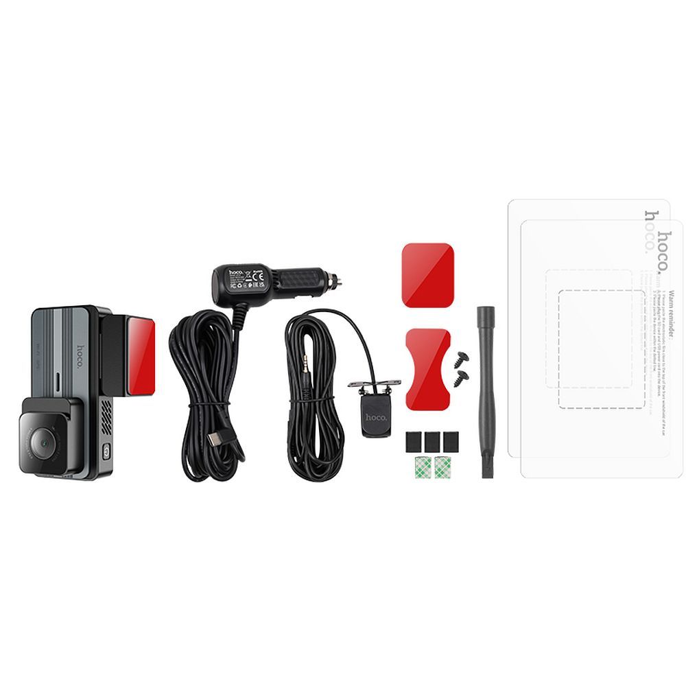 Telecamera Auto Anteriore Posteriore HOCO DV12, 2K, Wi-Fi, GPS, Display 3.69 pollici