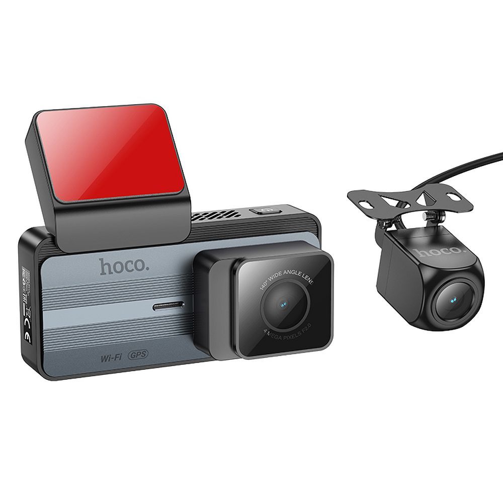 Telecamera Auto Anteriore Posteriore HOCO DV12, 2K, Wi-Fi, GPS, Display 3.69 pollici