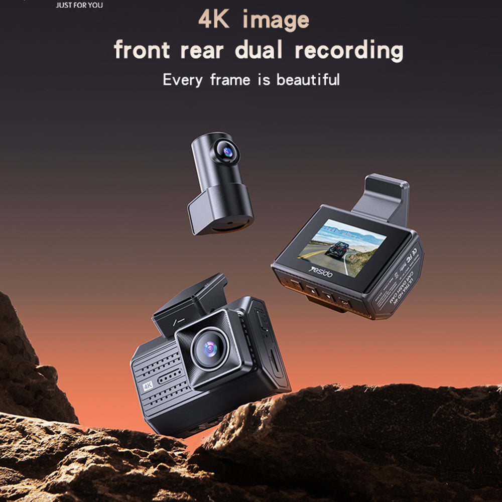 Telecamera Auto Anteriore e Posteriore Yesido KM15, 4K, Wi-Fi, Display 2 pollici