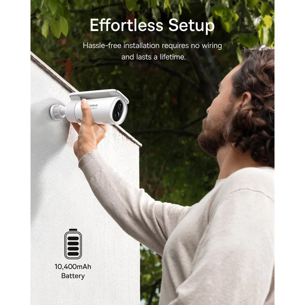 Telecamera di Sorveglianza Baseus Solar S1, Wi-Fi, 2K, IP67, Pannello Solare, Esterno S0SW002130
