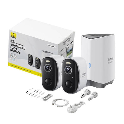 Telecamera di Sorveglianza Baseus N1 Plus, Wi-Fi, 2K, IP67, Esterno, Set 2 pezzi S0TW012131