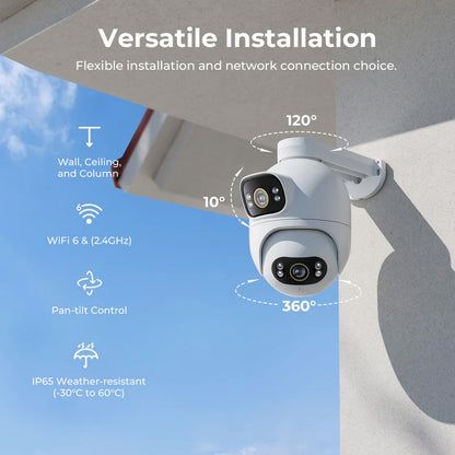 Telecamera di Sorveglianza iMILAB EC6 Dual, Wi-Fi, 3K, IP66, Esterno CMSXJ68A